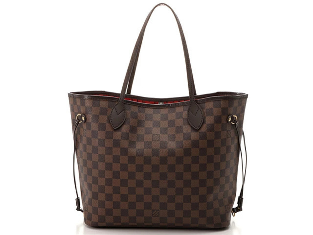 LOUIS VUITTON Neverfull Tote Bag Damier Cerise Red